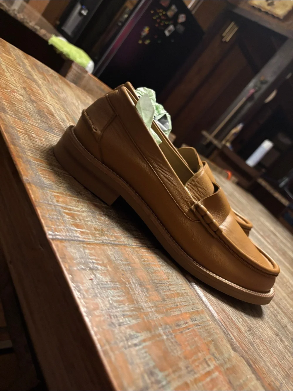 Pedro Garcia Tan Leather Penny Loafers